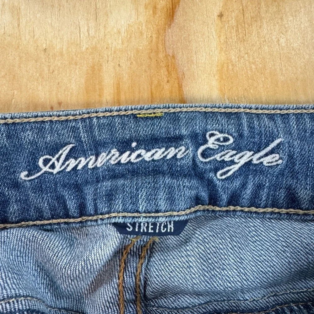 Y2K American Eagle Artist Flare Jeans Women's Size 4 Boho Grunge Streetwear
